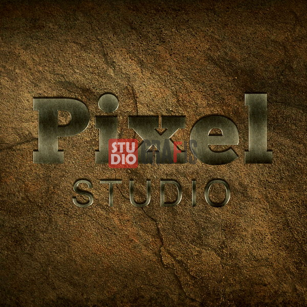 3D Effect Metal Text PSD Template