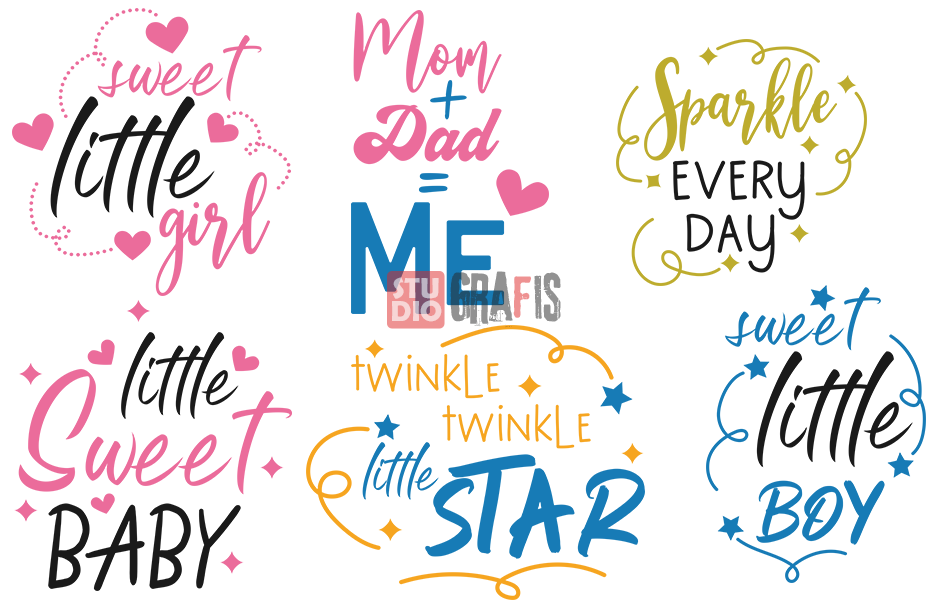 6 Desain Keren Tipografi Thema Kids & Baby