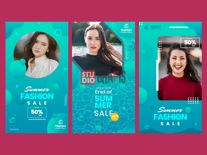 3 Template Desain Instagram Stories Bertema Fashion